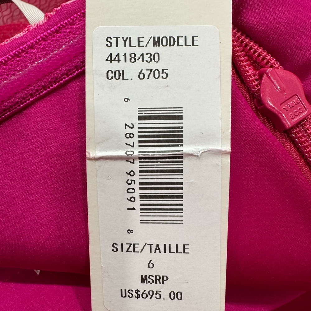 ML Monique Lhuillier Organza Jacquard Off-Shoulder Gown Floral Pink Maxi Dress - Picture 14 of 16